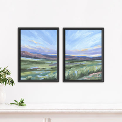 ’Front Range’ Diptych Art Print || Set of 2 - Stretched Canvas / 8x10 in / Black Frame - abstract - Artwork - Colorado