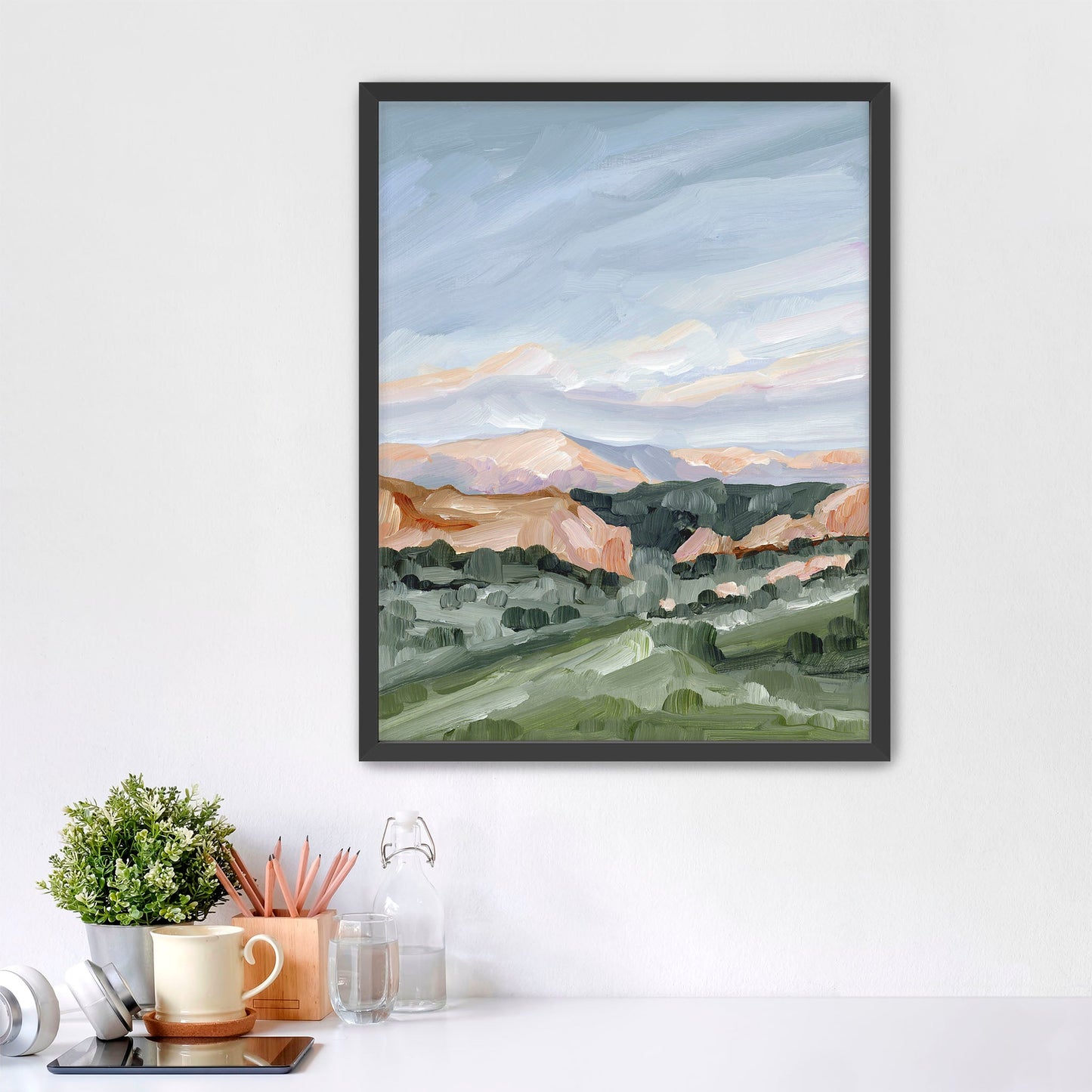 ’Garden at Twilight’ Art Print - Paper / 5x7 in / Black Frame - Colorado Springs Landscape - Artwork - Garden