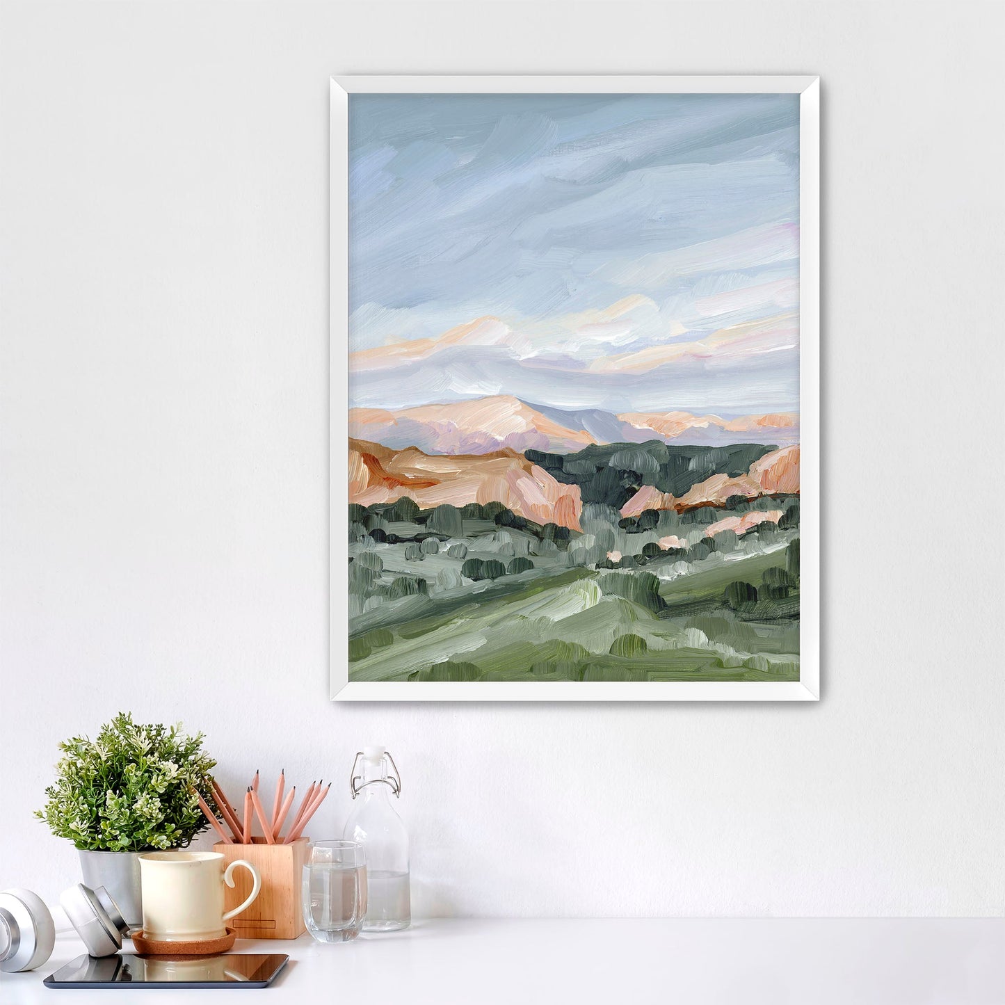 ’Garden at Twilight’ Art Print - Paper / 5x7 in / White Frame - Colorado Springs Landscape - Artwork - Garden