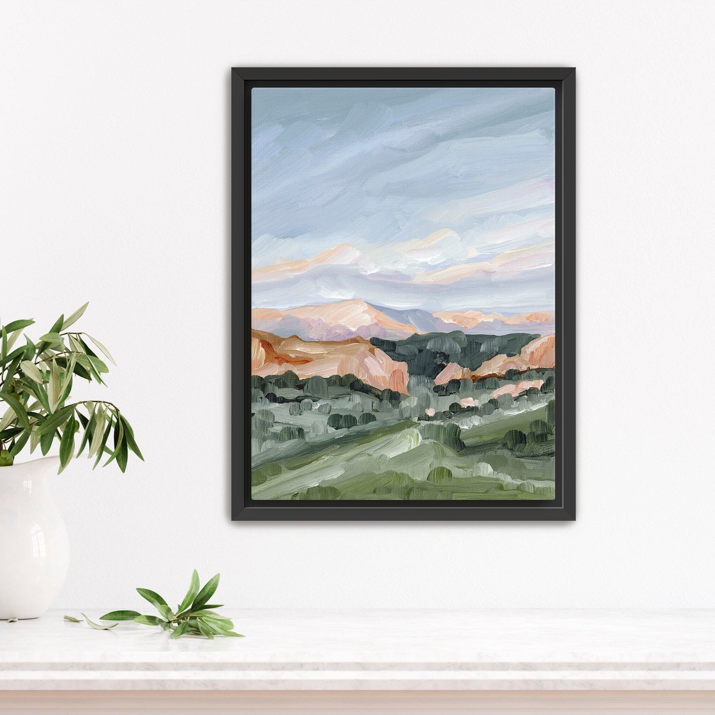 ’Garden at Twilight’ Art Print - Stretched Canvas / 8x10 in / Black Frame - Colorado Springs Landscape - Artwork