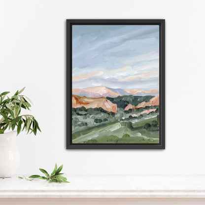 ’Garden at Twilight’ Art Print - Stretched Canvas / 8x10 in / Black Frame - Colorado Springs Landscape - Artwork