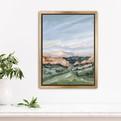 ’Garden at Twilight’ Art Print - Stretched Canvas / 8x10 in / Gold Frame - Colorado Springs Landscape - Artwork