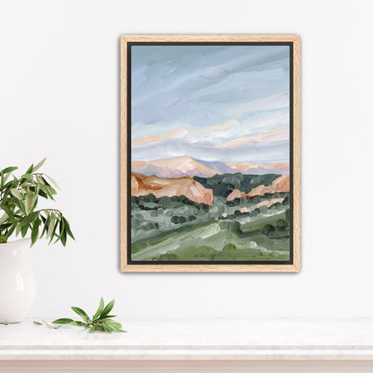 ’Garden at Twilight’ Art Print - Stretched Canvas / 8x10 in / Oak Frame - Colorado Springs Landscape - Artwork