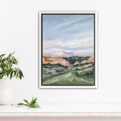 ’Garden at Twilight’ Art Print - Stretched Canvas / 8x10 in / White Frame - Colorado Springs Landscape - Artwork