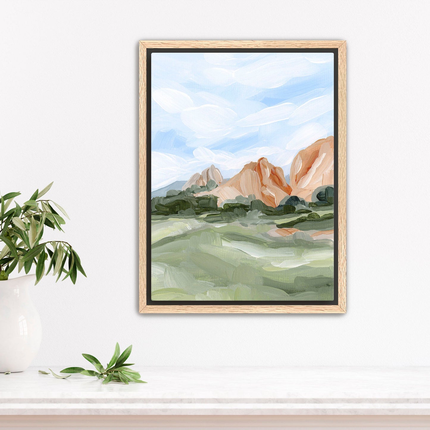 ’Garden Walk’ Art Print - Stretched Canvas / 8x10 in / Oak Frame - Garden of the Gods Abstract Wall - abstract