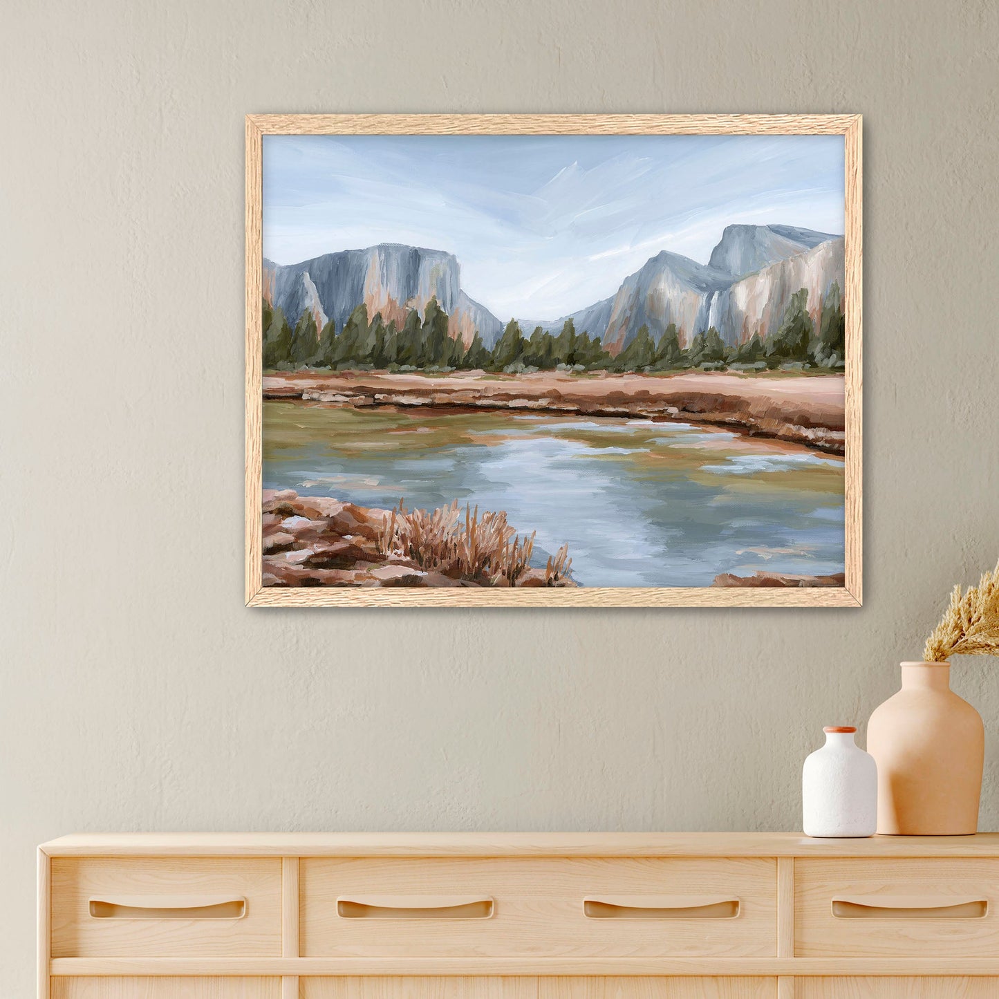 ’Gates of the Valley’ Art Print - Paper / 5x7 in / Oak Frame - National Park Wall - abstract - Artwork - California