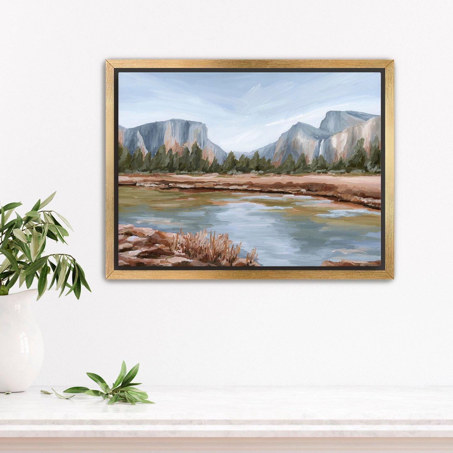 ’Gates of the Valley’ Art Print - Stretched Canvas / 8x10 in / Gold Frame - National Park Wall - abstract - Artwork