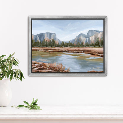 ’Gates of the Valley’ Art Print - Stretched Canvas / 8x10 in / Silver Frame - National Park Wall - abstract - Artwork