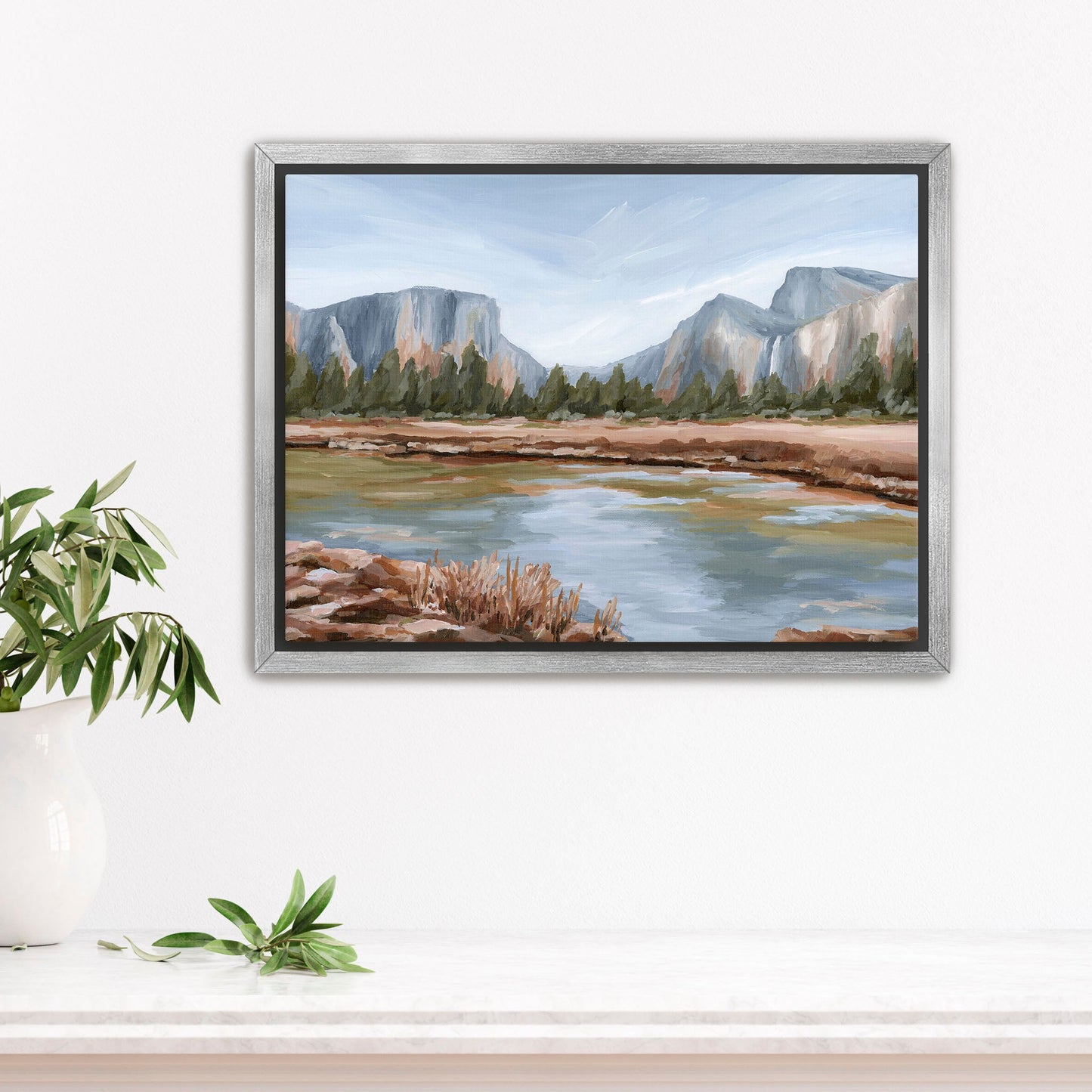 ’Gates of the Valley’ Art Print - Stretched Canvas / 8x10 in / Silver Frame - National Park Wall - abstract