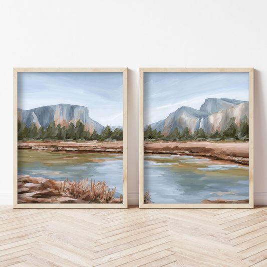 ’Gates of the Valley’ Diptych Art Print || Set 2 - abstract - Artwork - California