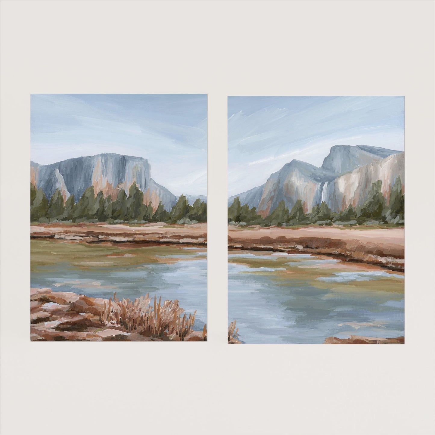 ’Gates of the Valley’ Diptych Art Print || Set 2 - Paper / 5x7 in / No Frame - abstract - Artwork - California