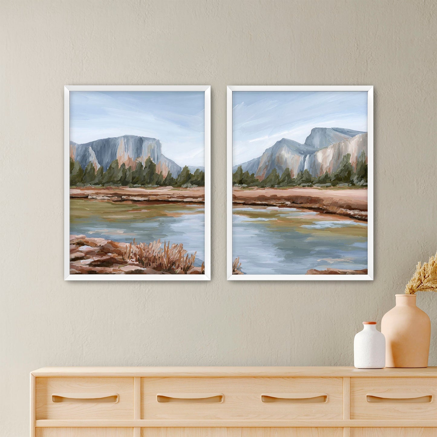 ’Gates of the Valley’ Diptych Art Print || Set 2 - Paper / 5x7 in / White Frame - abstract - Artwork - California