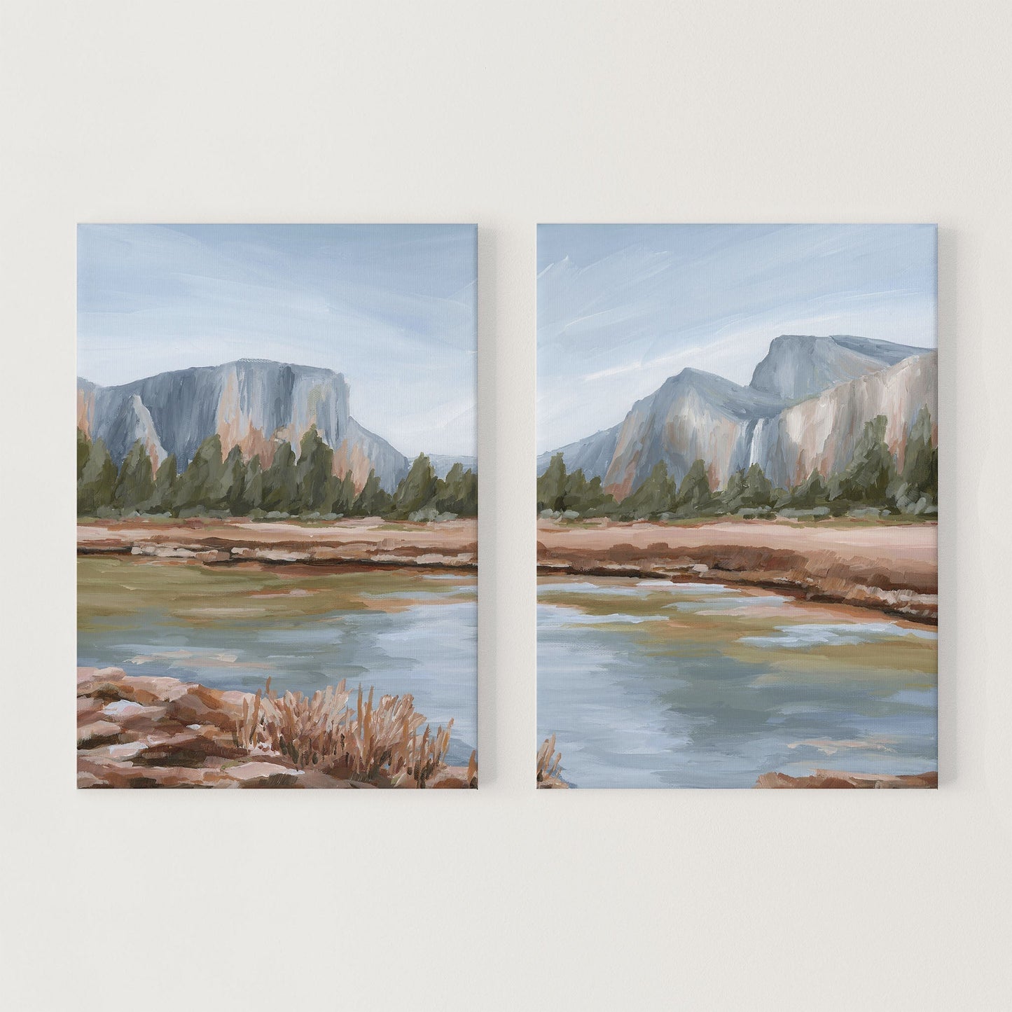 ’Gates of the Valley’ Diptych Art Print || Set 2 - Stretched Canvas / 8x10 in / No Frame - abstract - Artwork