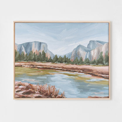 ’Gates of the Valley’ Original Painting || Framed 16x20 - Yosemite Landscape - abstract - Acrylic - Artwork