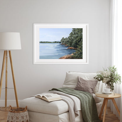 ’Gathering Place’ Art Print - Lake Landscape Wall - abstract - Artwork