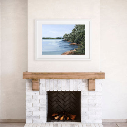 ’Gathering Place’ Art Print - Lake Landscape Wall - abstract - Artwork