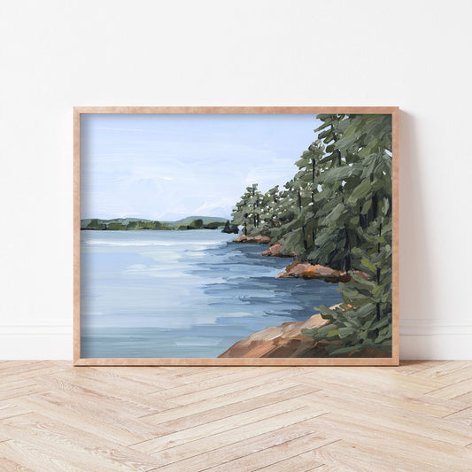 ’Gathering Place’ Art Print - Lake Landscape Wall - abstract - Artwork