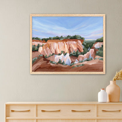 ’Georgia Red’ Art Print - Paper / 5x7 in / Oak Frame - Little Grand Canyon Landscape Painting - canyon - Georgia