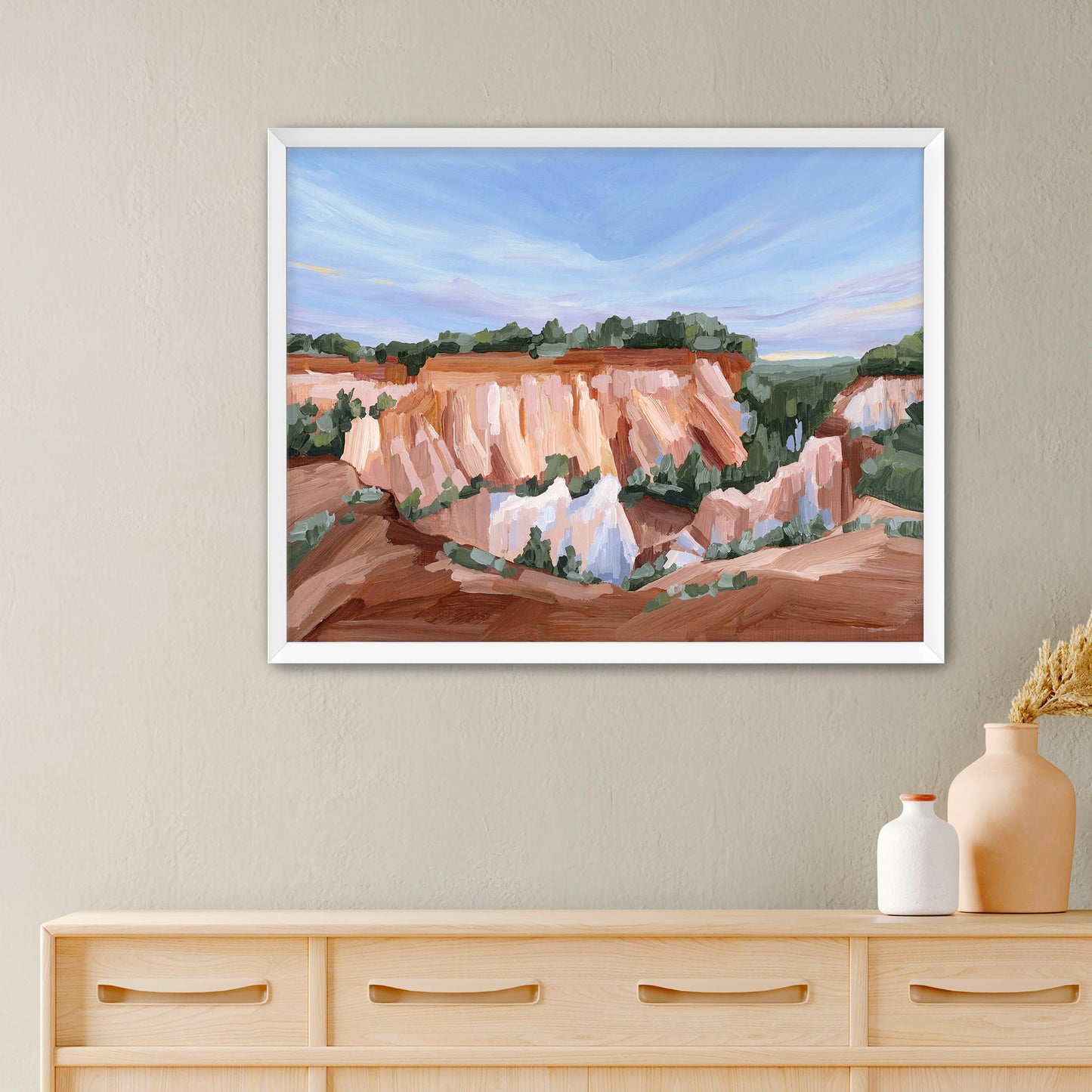 ’Georgia Red’ Art Print - Paper / 5x7 in / White Frame - Little Grand Canyon Landscape Painting - canyon - Georgia