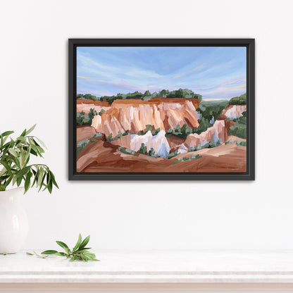 ’Georgia Red’ Art Print - Stretched Canvas / 8x10 in / Black Frame - Little Grand Canyon Landscape Painting