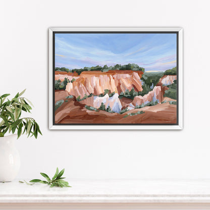 ’Georgia Red’ Art Print - Stretched Canvas / 8x10 in / White Frame - Little Grand Canyon Landscape Painting