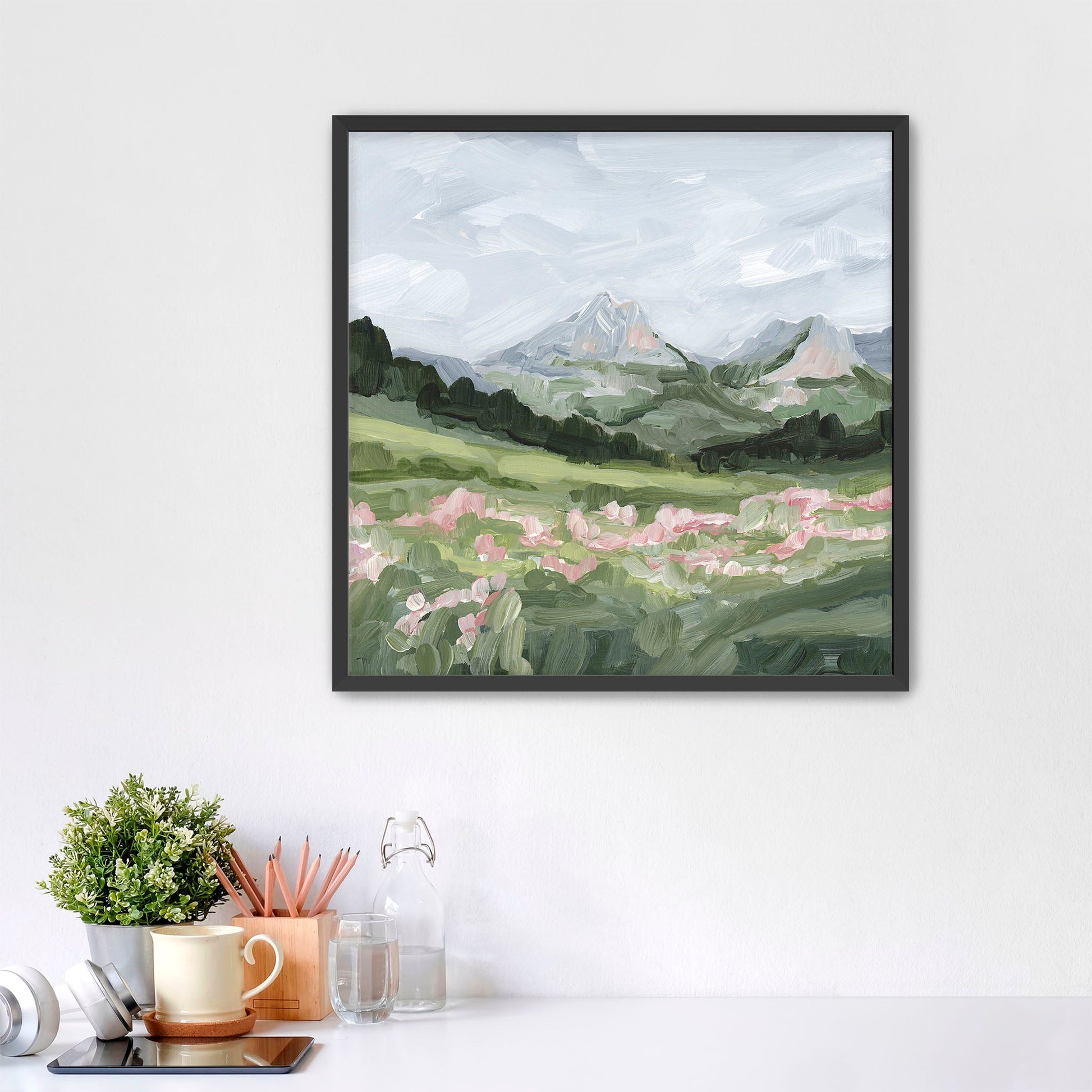 ’Glacier Views’ Art Print - Paper / 10x10 in / Black Frame - Glacier National Park Wall - Artwork - Landscape