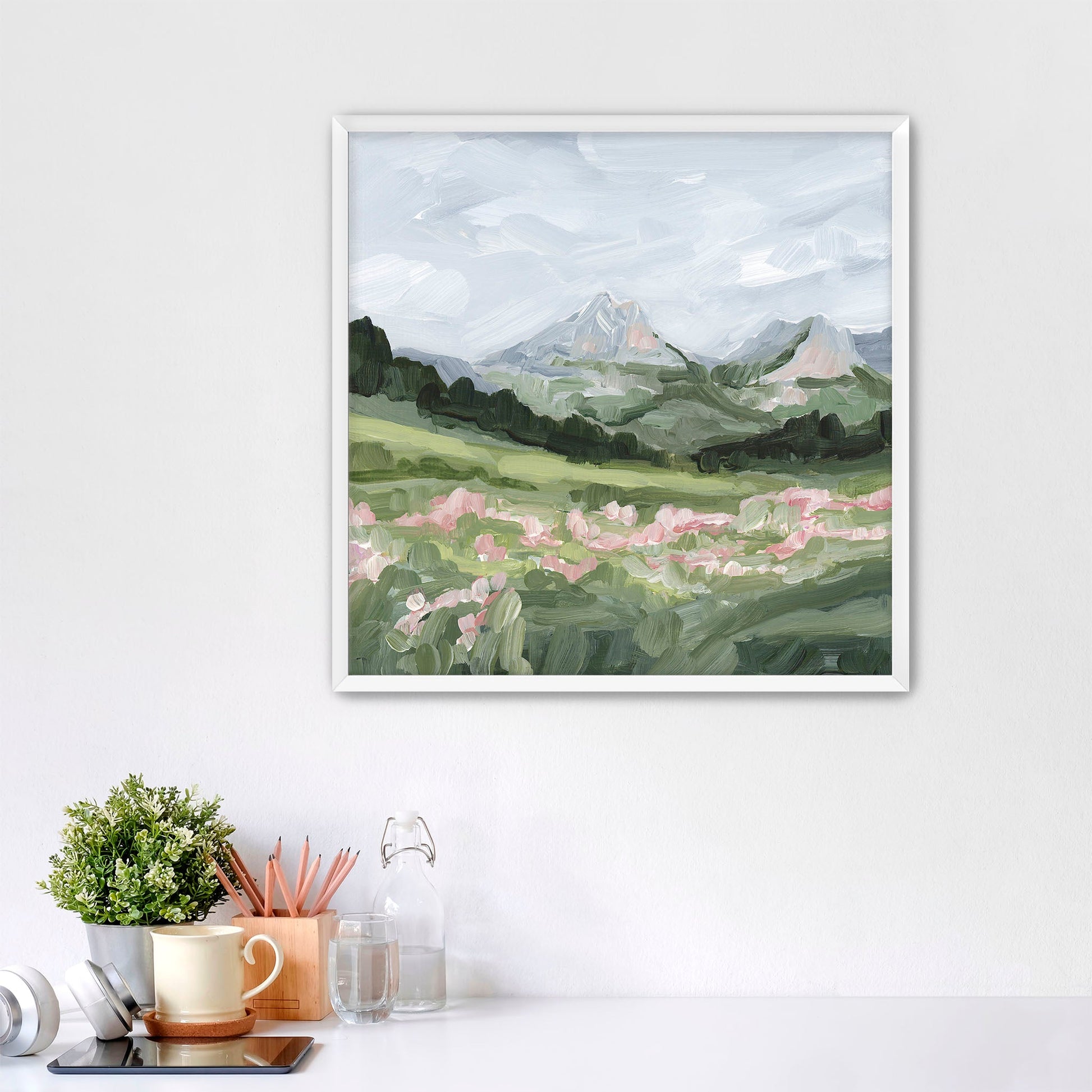 ’Glacier Views’ Art Print - Paper / 10x10 in / White Frame - Glacier National Park Wall - Artwork - Landscape