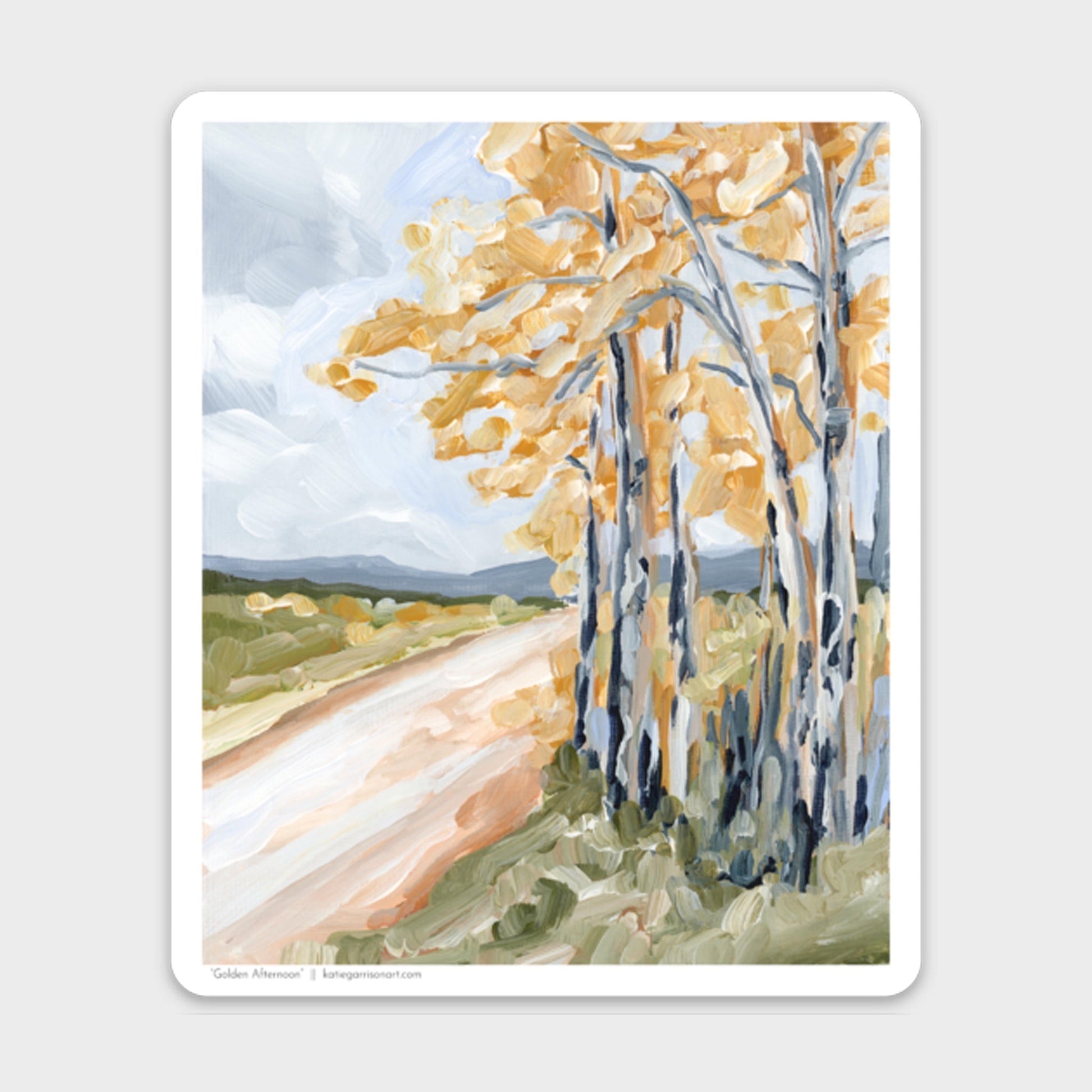 ’Golden Afternoon’ Vinyl Sticker - Aspen Trees Decal - aspen trees - Autumn - Colorado - Fall