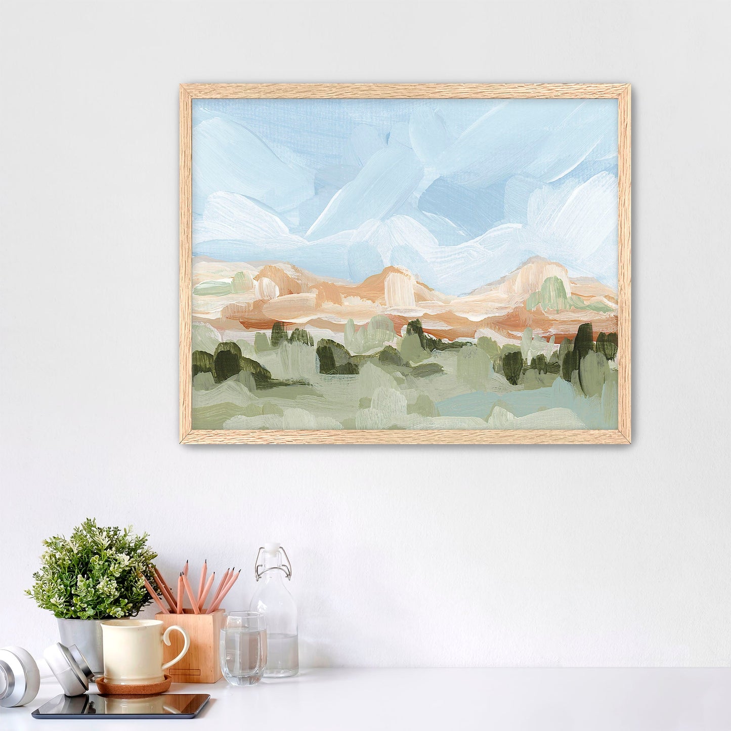 ’Grand Junction’ Art Print - Paper / 5x7 in / Oak Frame - Colorado Abstract Landscape - Artwork - Grand Junction - Mesa