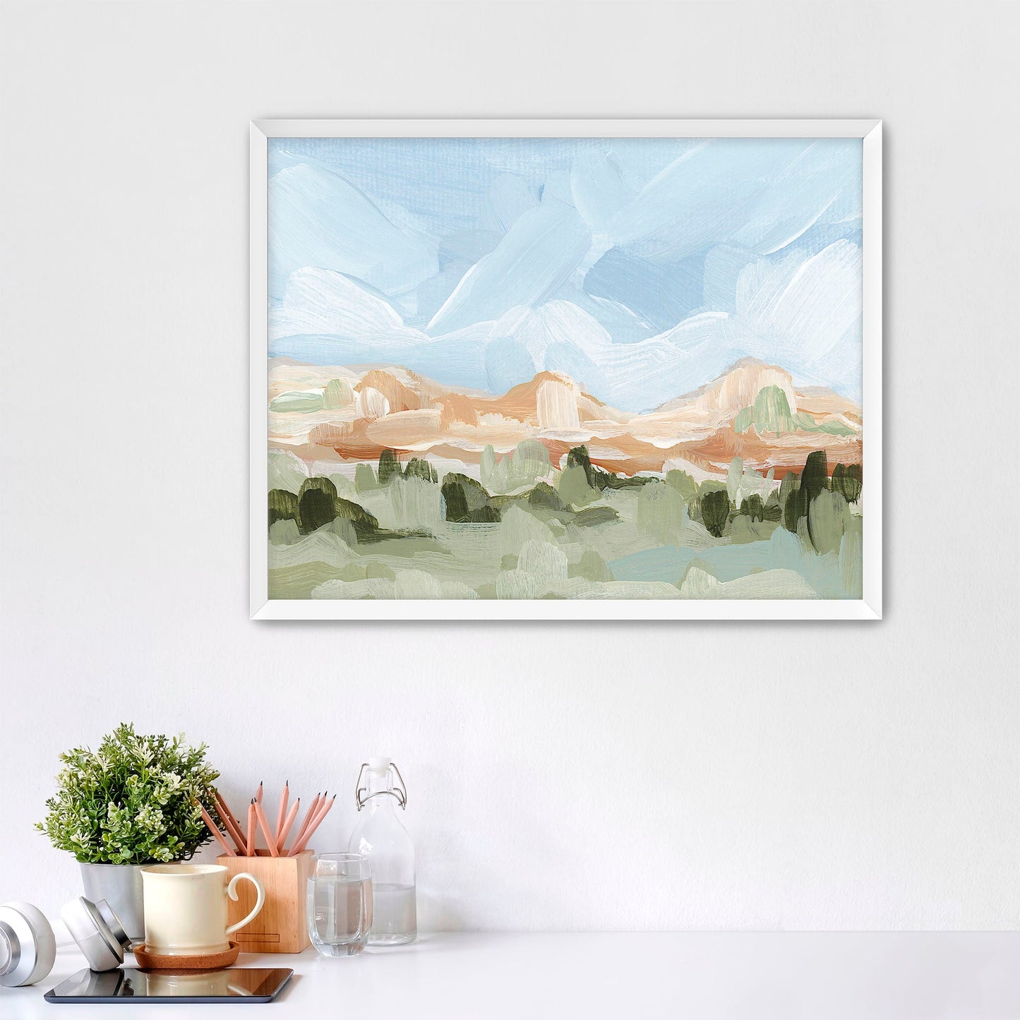 ’Grand Junction’ Art Print - Paper / 5x7 in / White Frame - Colorado Abstract Landscape - Artwork - Grand Junction