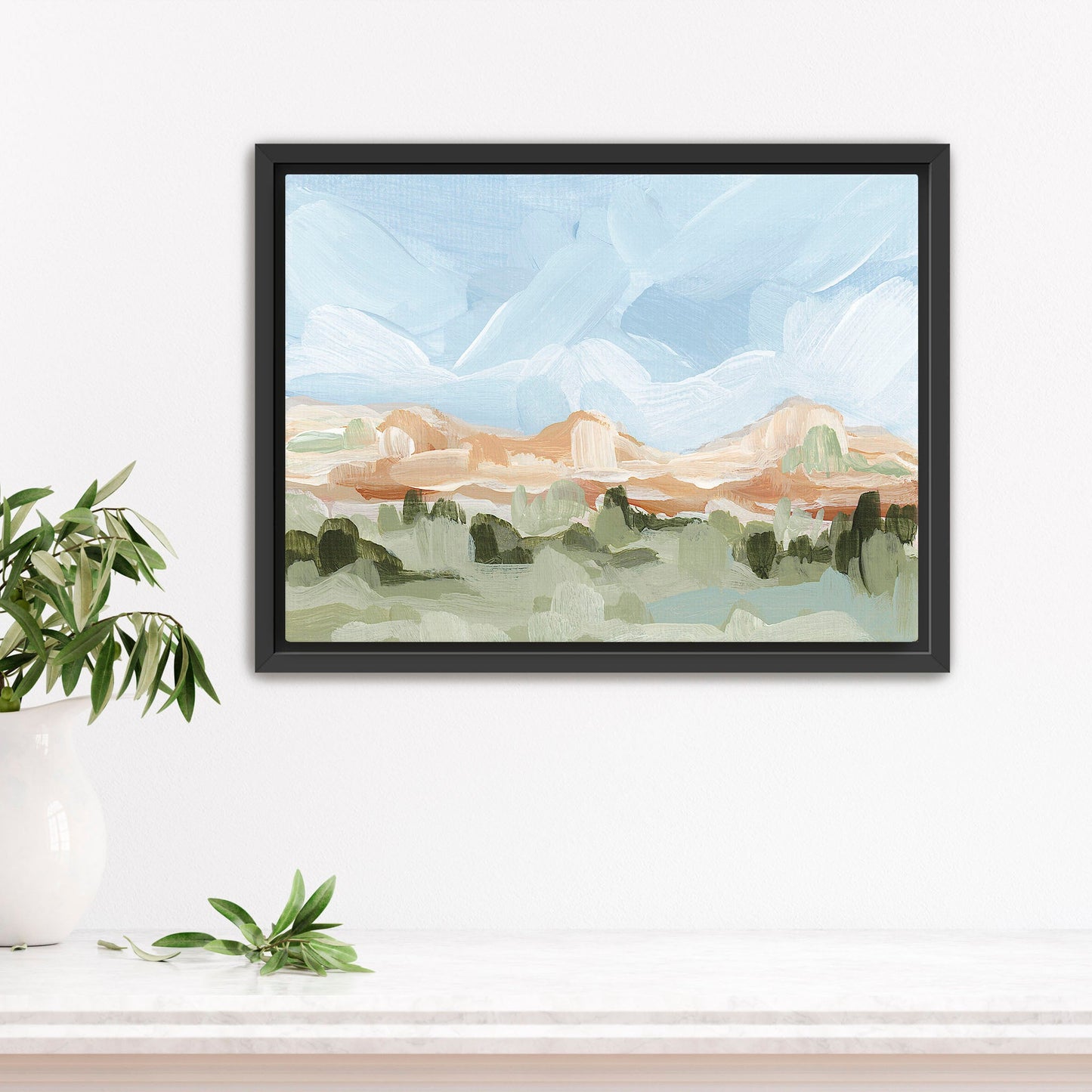 ’Grand Junction’ Art Print - Stretched Canvas / 8x10 in / Black Frame - Colorado Abstract Landscape - Artwork