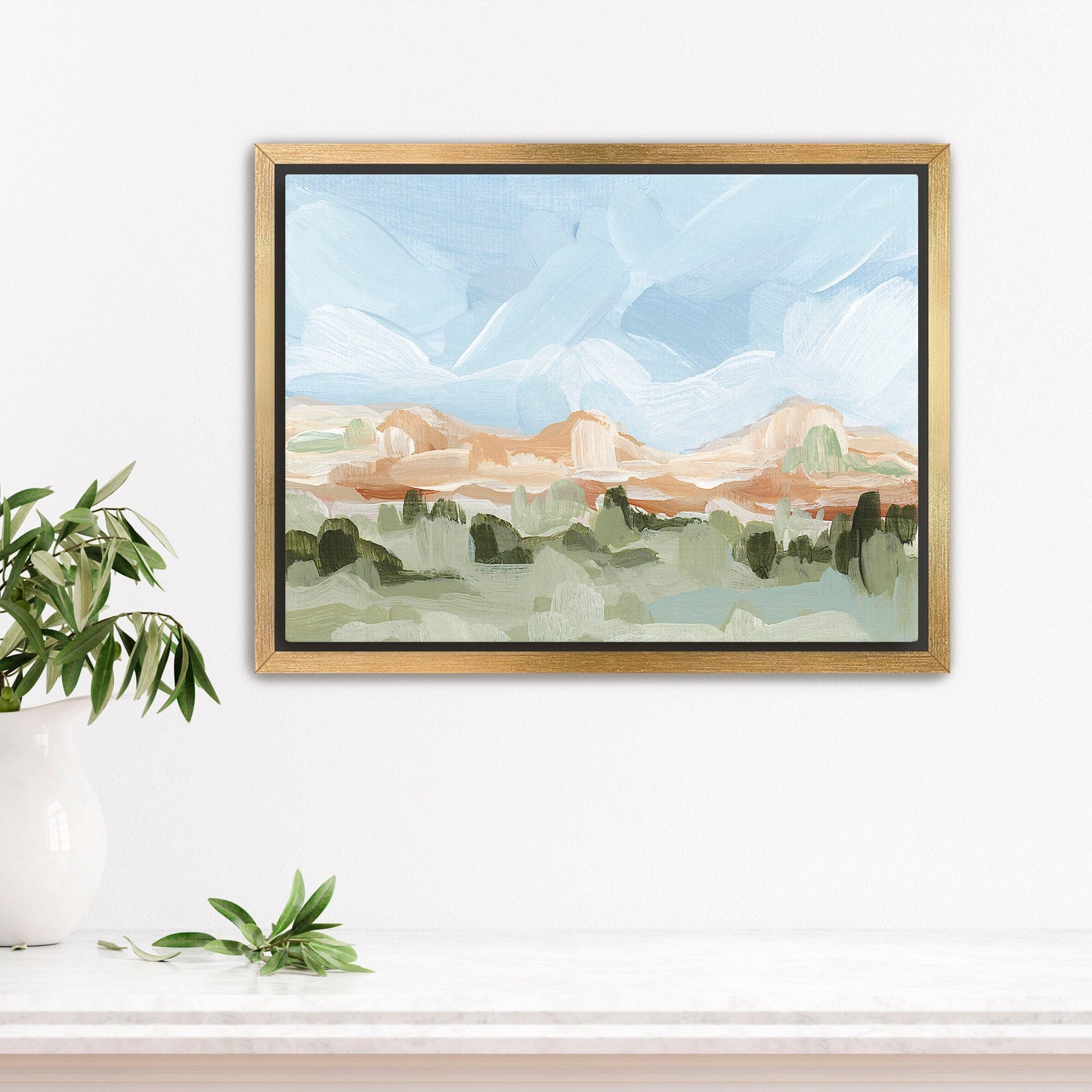 ’Grand Junction’ Art Print - Stretched Canvas / 8x10 in / Gold Frame - Colorado Abstract Landscape - Artwork