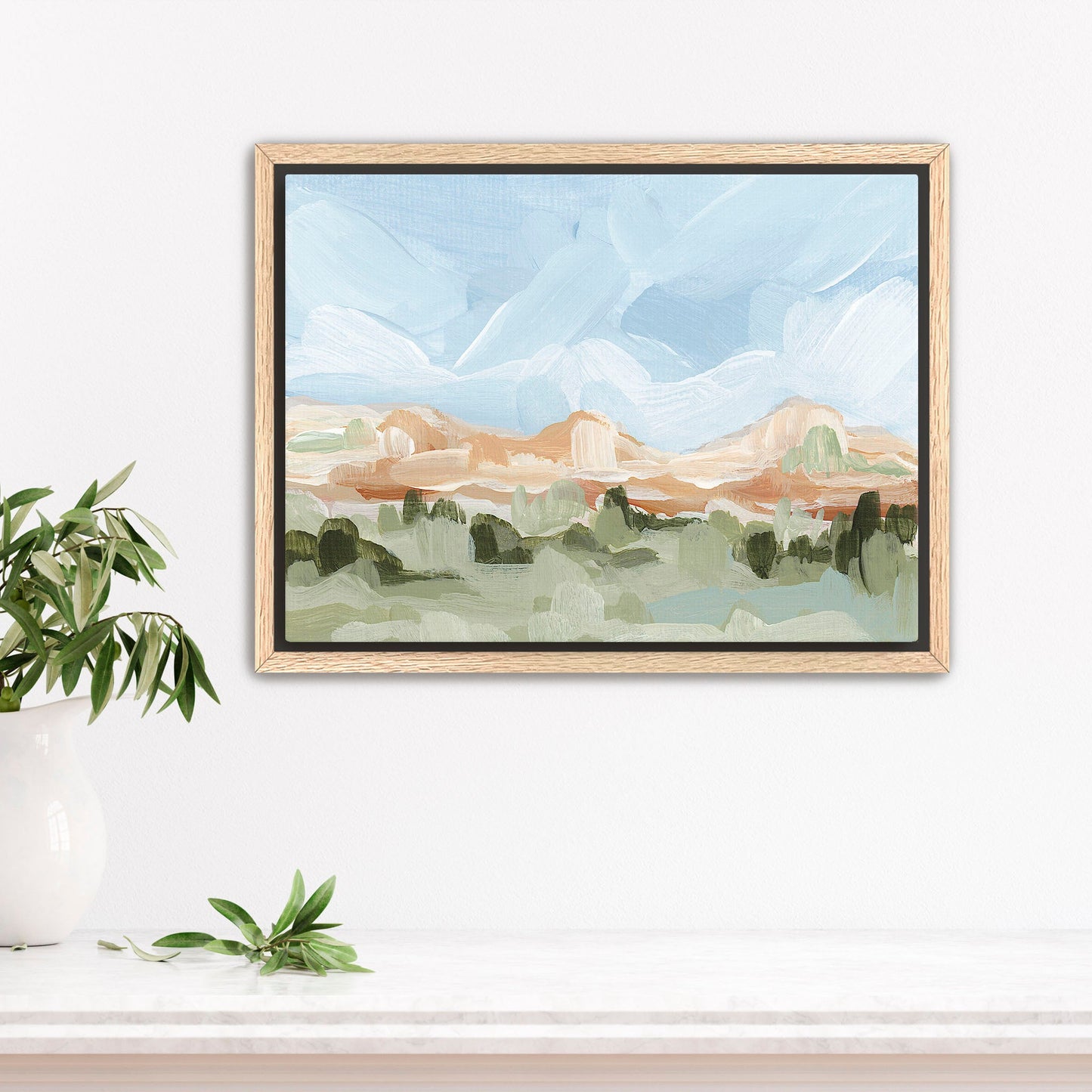 ’Grand Junction’ Art Print - Stretched Canvas / 8x10 in / Oak Frame - Colorado Abstract Landscape - Artwork - Grand