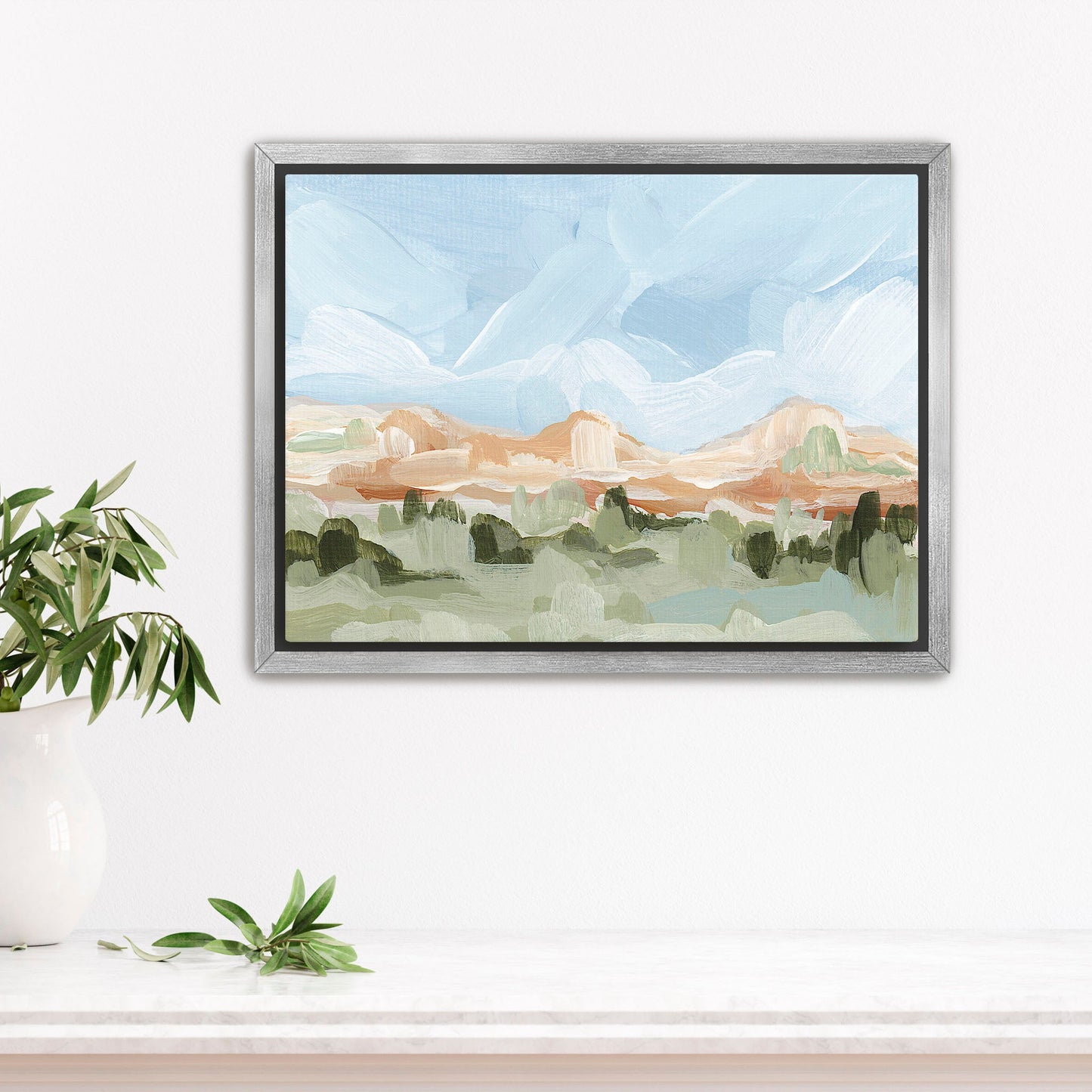 ’Grand Junction’ Art Print - Stretched Canvas / 8x10 in / Silver Frame - Colorado Abstract Landscape - Artwork