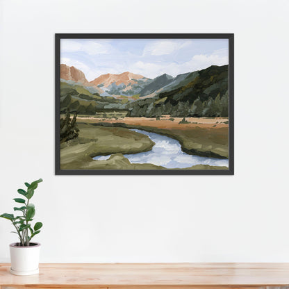 ’Grand Lake’ Art Print - Paper / 5x7 in / Black Frame - Colorado Mountain Wall - abstract - Artwork - Autumn