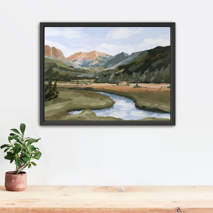 ’Grand Lake’ Art Print - Stretched Canvas / 8x10 in / Black Frame - Colorado Mountain Wall - abstract - Artwork - Autumn