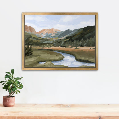 ’Grand Lake’ Art Print - Stretched Canvas / 8x10 in / Gold Frame - Colorado Mountain Wall - abstract - Artwork - Autumn