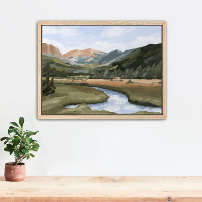 ’Grand Lake’ Art Print - Stretched Canvas / 8x10 in / Oak Frame - Colorado Mountain Wall - abstract - Artwork - Autumn