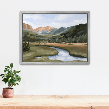 ’Grand Lake’ Art Print - Stretched Canvas / 8x10 in / Silver Frame - Colorado Mountain Wall - abstract - Artwork