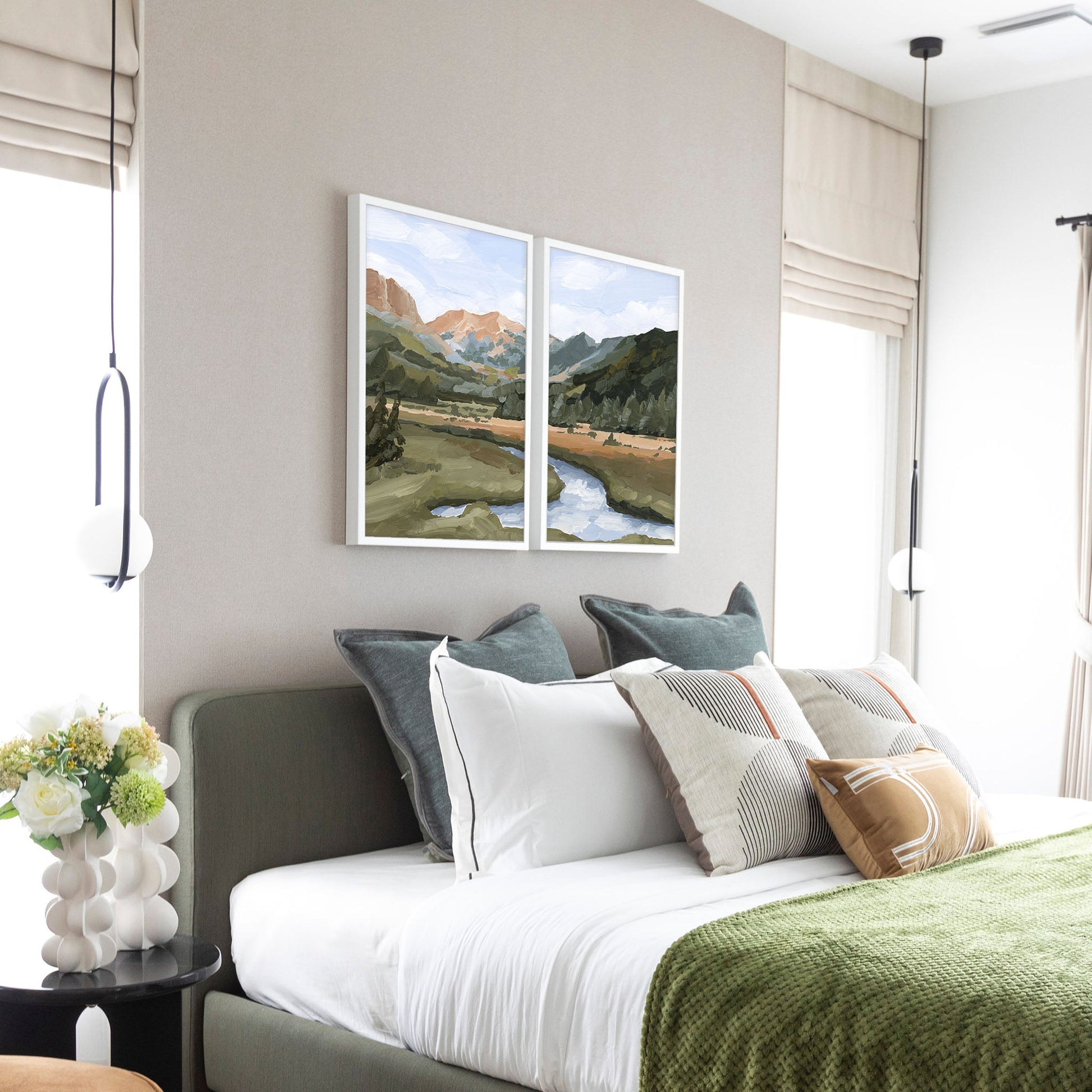 ’Grand Lake’ Diptych Art Print || Set of 2 - abstract - Artwork - Colorado