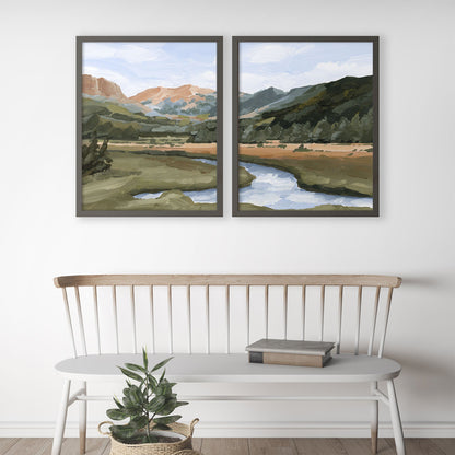 ’Grand Lake’ Diptych Art Print || Set of 2 - abstract - Artwork - Colorado