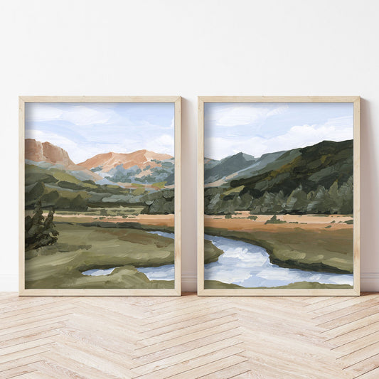 ’Grand Lake’ Diptych Art Print || Set of 2 - abstract - Artwork - Colorado