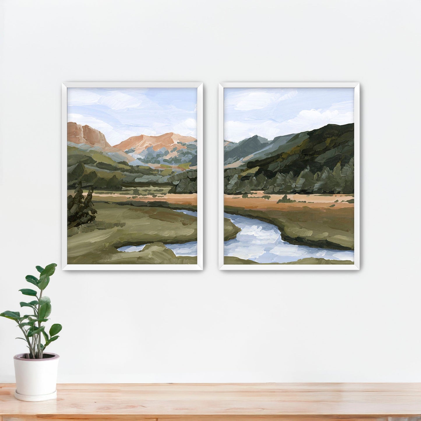 ’Grand Lake’ Diptych Art Print || Set of 2 - Paper / 5x7 in / White Frame - abstract - Artwork - Colorado