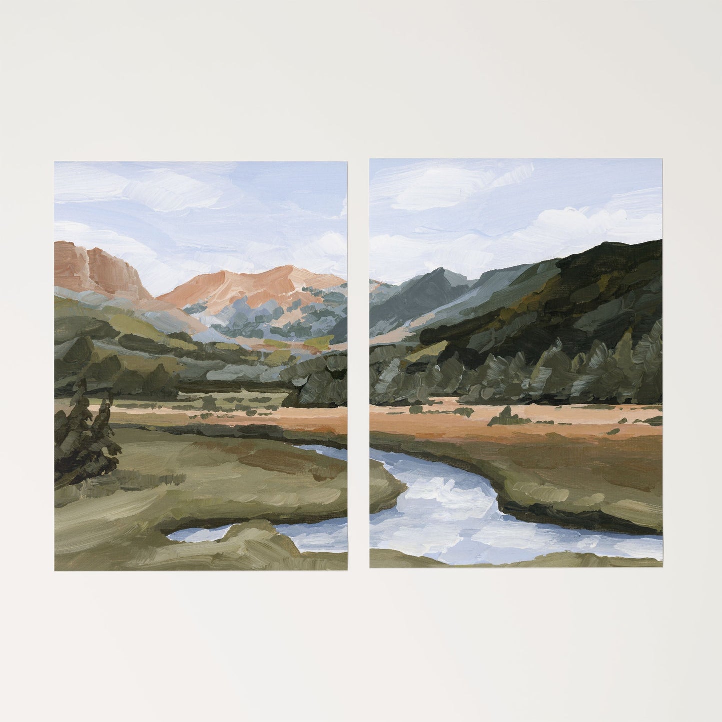 ’Grand Lake’ Diptych Art Print || Set of 2 - Rolled Canvas / 8x10 in / No Frame - abstract - Artwork - Colorado