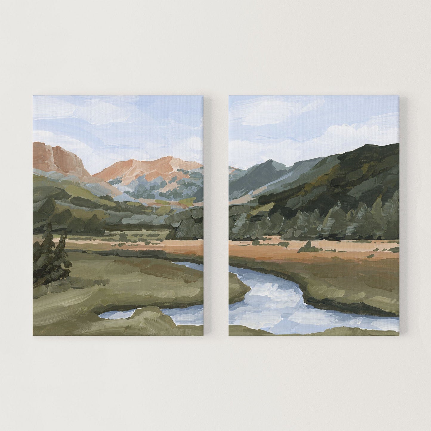 ’Grand Lake’ Diptych Art Print || Set of 2 - Stretched Canvas / 8x10 in / No Frame - abstract - Artwork - Colorado