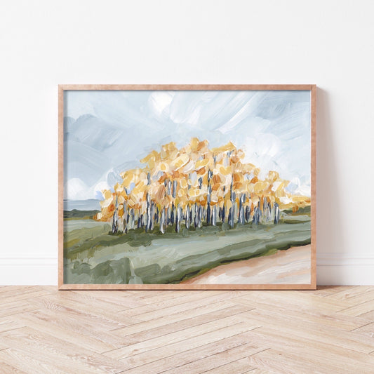 ’Grove of Gold’ Art Print - Aspen Tree Wall - abstract - Artwork - Aspens - Colorado