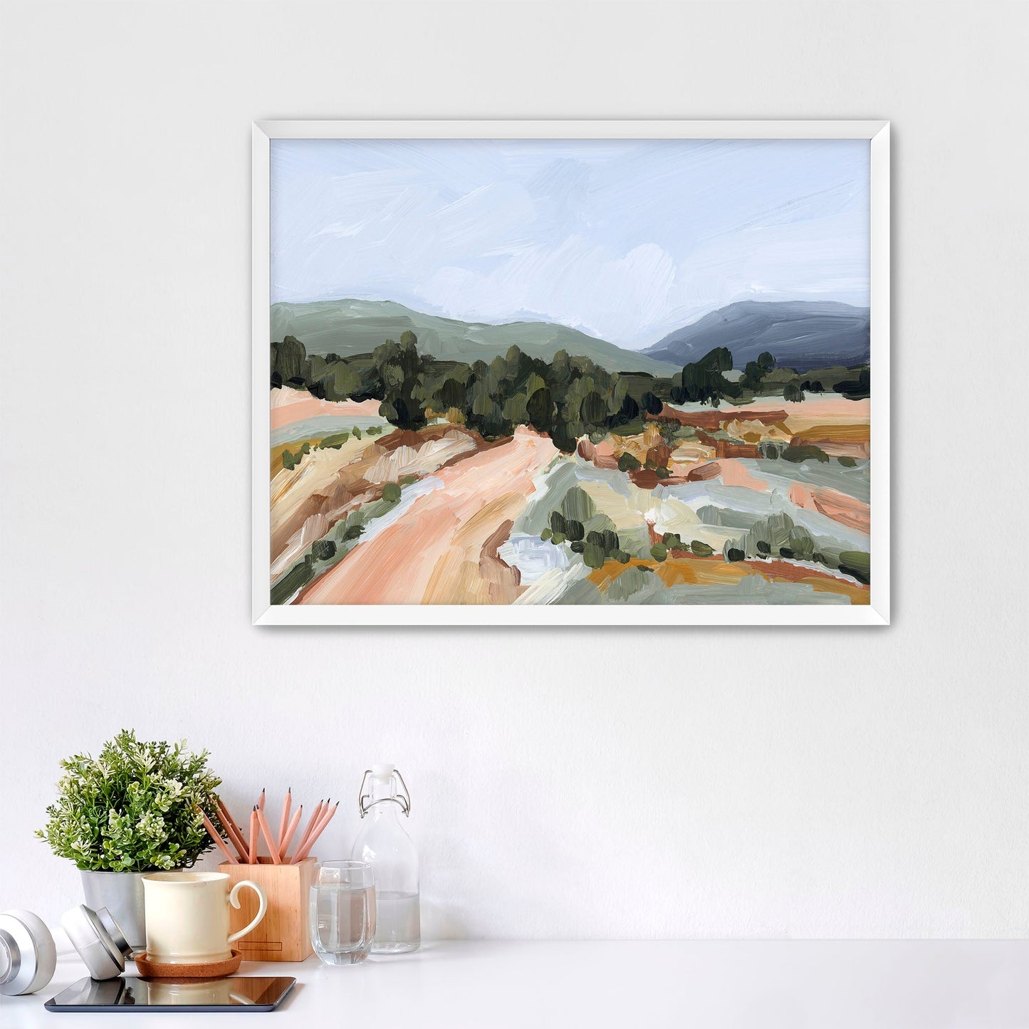 ’Heart of the Mountains’ Art Print - Paper / 5x7 in / White Frame - Colorado Wall - abstract - Artwork - Autumn