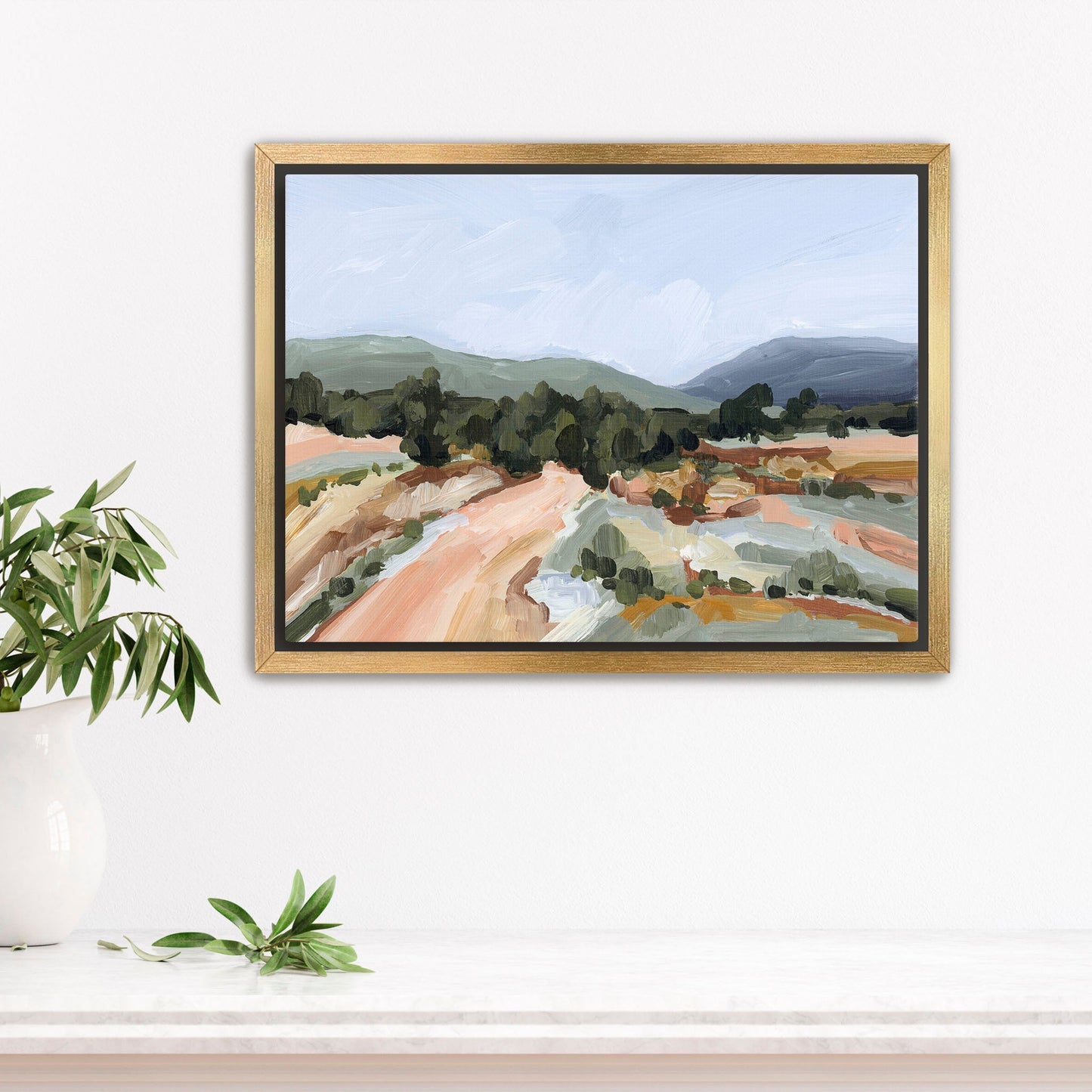 ’Heart of the Mountains’ Art Print - Stretched Canvas / 8x10 in / Gold Frame - Colorado Wall - abstract - Artwork