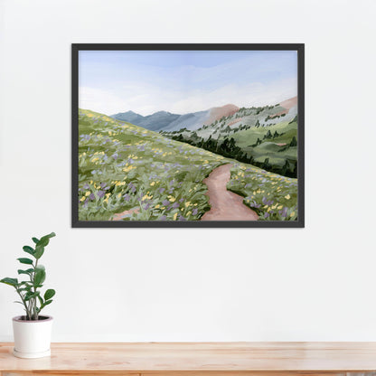 ’High Meadow’ Art Print - Paper / 5x7 in / Black Frame - Utah Landscape Wall - abstract - Artwork - Flower - Flowers
