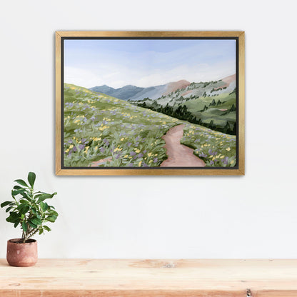 ’High Meadow’ Art Print - Stretched Canvas / 8x10 in / Gold Frame - Utah Landscape Wall - abstract - Artwork - Flower